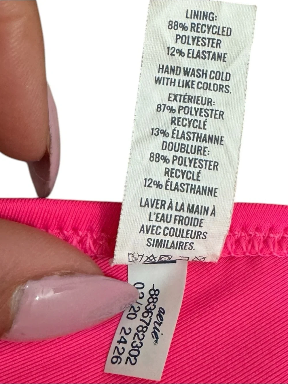 aerie Neon Pink Ruffle V-Neck Bikini Top